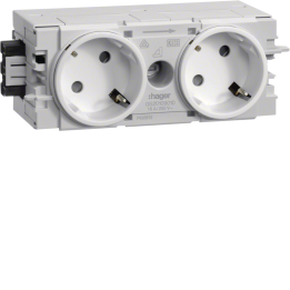 Hager GS20109016 Prise de courant double 45° Wago Profil C Blanc