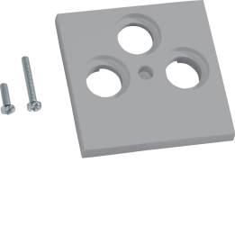 Hager GZSAT3ALAN Plaque Centrale 55 TV/SAT 3-Gang, Aluminium