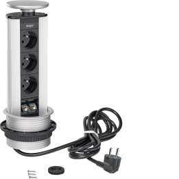 Hager G7044LAN Unité de prise intégrée avec LAN, 3 prises, blanc