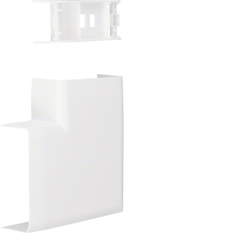 Hager ATA205059016 Coin plat pour goulotte ATEHA 20x50, blanc signalisation