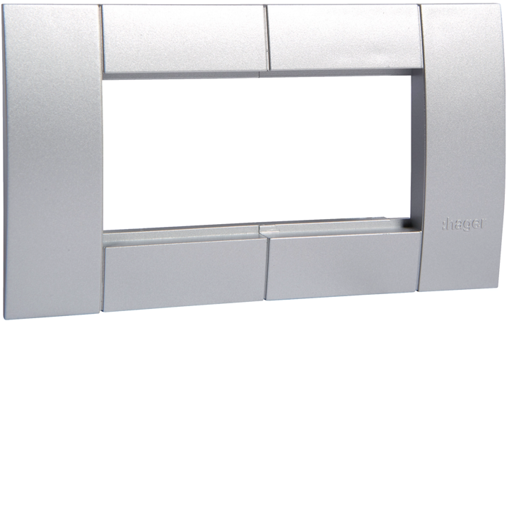 Hager GT452ALU Support de sortie pour appareil 2 volets 45x45 Aluminium