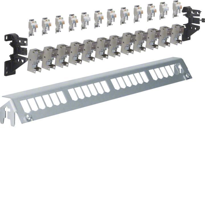 Hager FZ24MM Patch Panel, 24x + 12 Modules