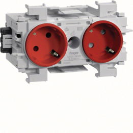 Hager GS20113020 Prise de courant bidirectionnelle 45° Wago encastrable rouge
