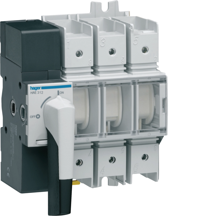 Hager HAE312 Load Break Switch, Visible Break, 3P 125A