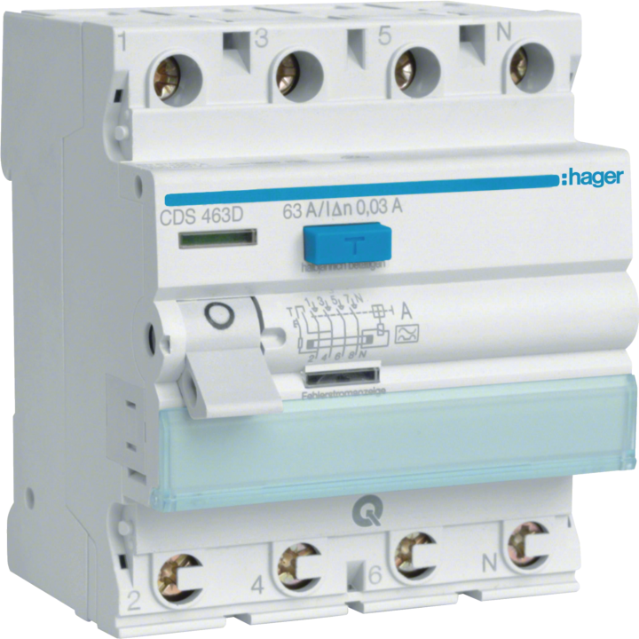 Hager CDS463D RCCB 4P 63A 30mA Type A