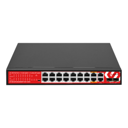 SAFIRE SF-SW16FE2GE2MGSFP-2BT-240W verwalteter PoE-Switch, 16x FE + 2x GE + 2x SFP, 240W PoE-Budget, 802.3bt