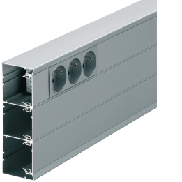 Hager GBA501611ALU Base de Goulotte de Câble en Aluminium 50x16mm Anodisé