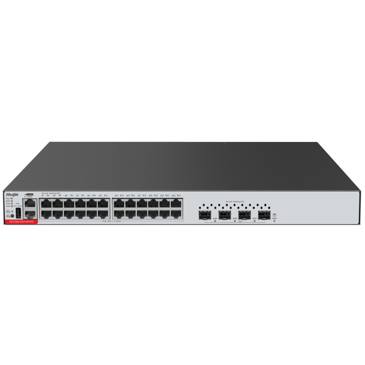 RUIJIE RG-CS83-24GT4XS Managed Gigabit Switch with 24 PoE Ports and 4 10G SFP+ Uplinks
