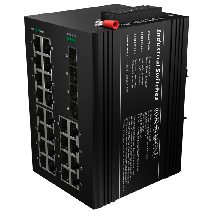 MARCA BLANCA SW2624HIPOE-MGF-360-DIN Managed PoE Switch 21-Port Gigabit DIN Rail
