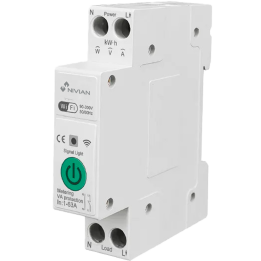NVS-ENERGYMETER65DIN-W NIVIAN RETAIL Energy Meter 2-Module DIN Rail