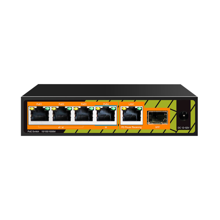 MARCA BLANCA POE-EXT0604-GF-60 Prolongateur/répéteur PoE, Ethernet, PoE