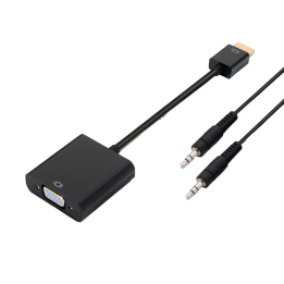 MARCA BLANCA Câble adaptateur HDMI vers VGA 0,1 m - Convertisseur vidéo 1080p pour ordinateur portable, PC, moniteur, projecteur