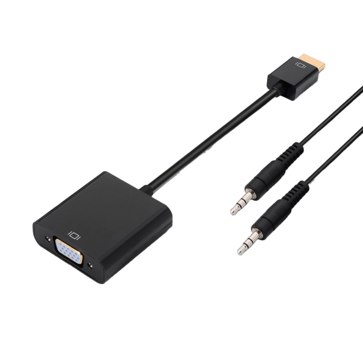 MARCA BLANCA Câble adaptateur HDMI vers VGA 0,1 m - Convertisseur vidéo 1080p pour ordinateur portable, PC, moniteur, projecteur