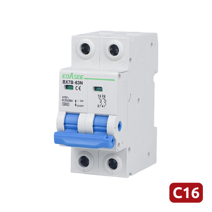 BX7B-63N-16A-2P MARCA BLANCA Miniature Circuit Breaker 16A 2P C-Curve