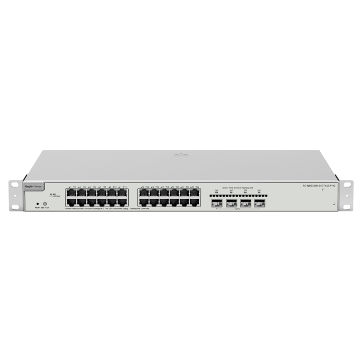 REYEE RG-NBS3200-24GT4XS-P-V2 Managed Gigabit PoE+ Switch with 4x 10G SFP+ Uplinks