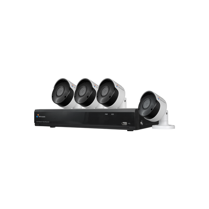 NIVIAN RETAIL NV-KIT81-4CAM-5M 4-Channel PoE CCTV Camera Kit with 5MP Cameras
