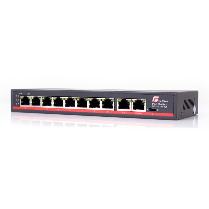 GETFORT GETFORT-110D-8P-120 8-portowy przełącznik PoE+ 120W