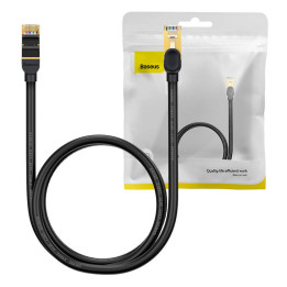 Baseus WKJS010101 Kabel Ethernet Cat7 10Gbps 1m Czarny