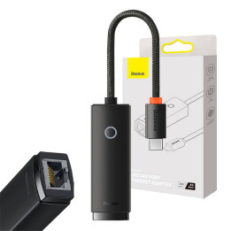 Adapter sieciowy Baseus Lite z USB-C na RJ45, 100Mbps (czarny) WKQX000201