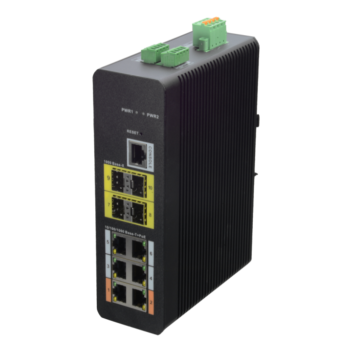 XS-SW1006HIPOE-MFG-120-DIN X-SECURITY 5-Port Gigabit Managed PoE Switch, 120W
