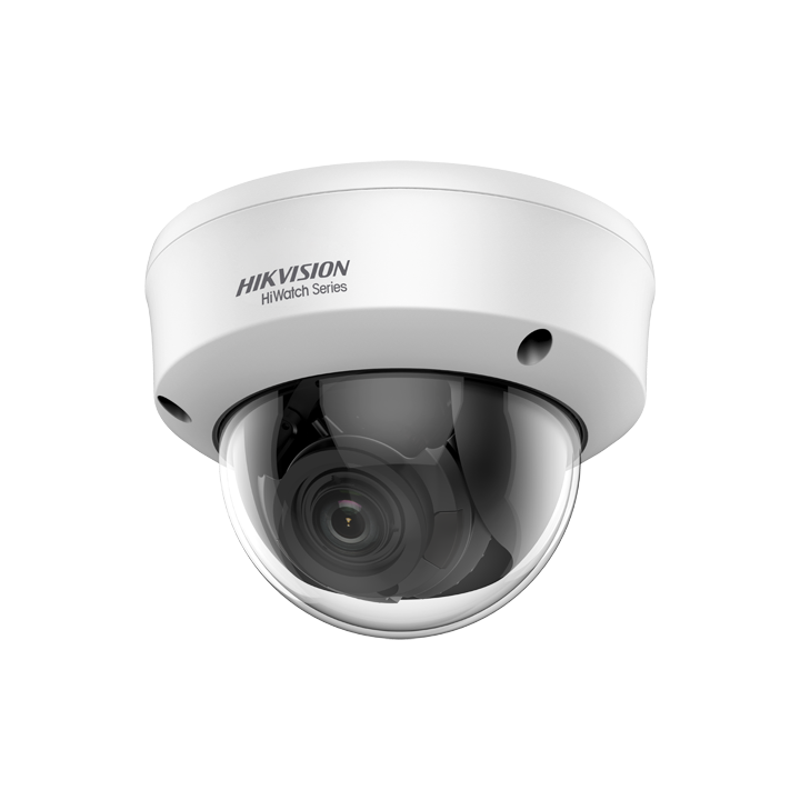 Telecamera IP dome da esterno HIWATCH HWT-D323-Z da 2 MP con IR da 70 m, obiettivo varifocale da 2,7-13,5 mm, IP66, PoE