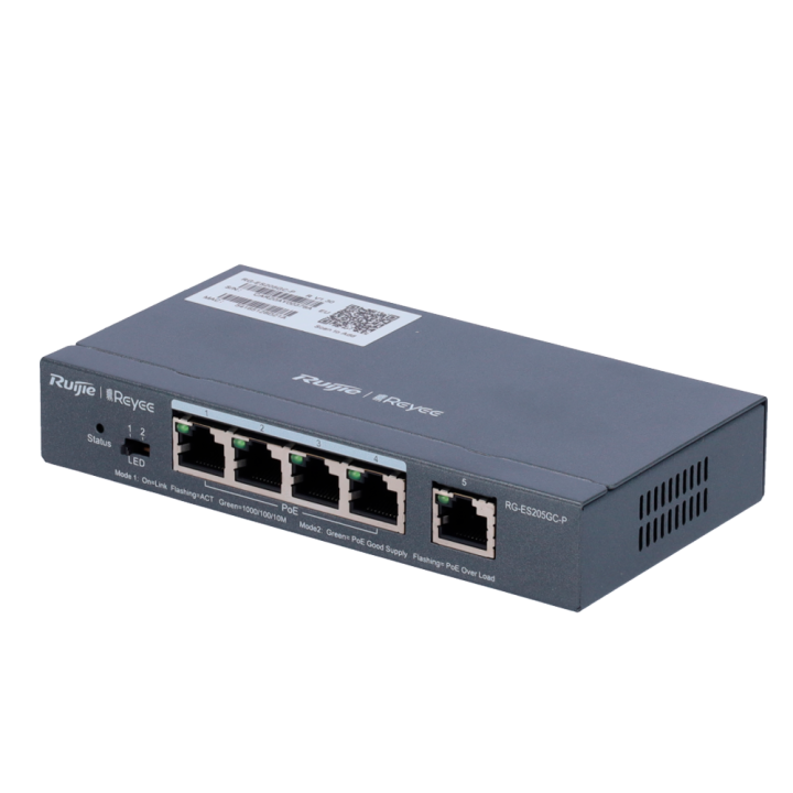 REYEE RG-ES205GC-P 5-Port Gigabit Managed PoE Switch