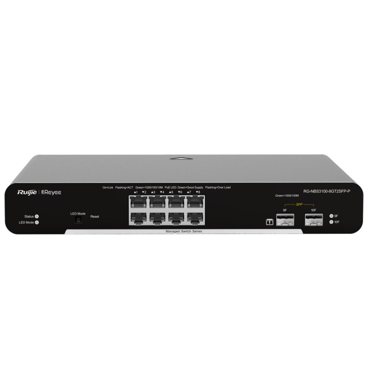 REYEE RG-NBS3100-8GT2SFP-P Managed Gigabit PoE Switch