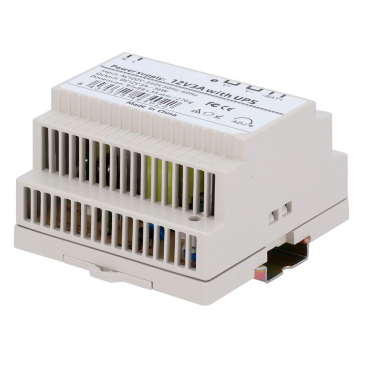 MARCA BLANCA DC12V3A-DIN-UPS-P Alimentation UPS sur rail DIN 12 V 3 A avec batterie de secours