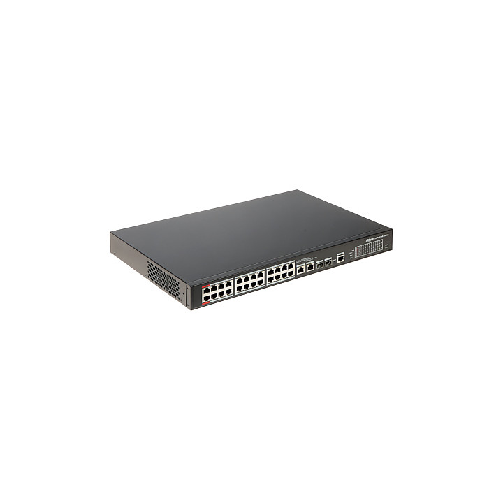Dahua PFS4226-24ET-360-V3 24-portowy przełącznik PoE 100 Mbps + 2 Gigabit Uplink zarządzalny 360W