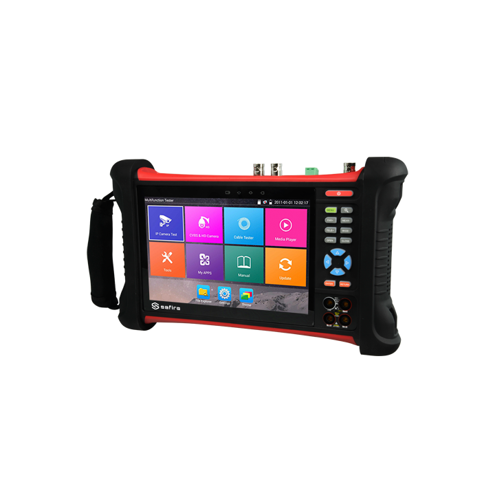 SAFIRE SF-TESTER7-5N1-4K Testeur de caméra IP 7 en 1 avec écran UHD 4K, prise en charge PoE et ONVIF