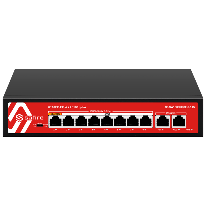 SAFIRE SF-SW1008HIPOE-G-115 Managed Gigabit PoE Switch