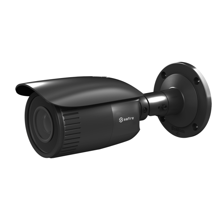 SAFIRE SF-IPB786ZW-4E-BLACK Caméra IP Bullet IP67 avec PoE et Wi-Fi, Varifocal 2,8-12 mm, microSD jusqu'à 256 Go