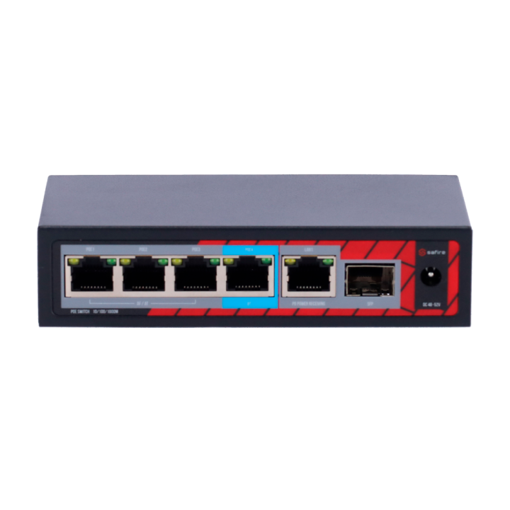 SAFIRE SF-POE-EXT0604-GF-60 Extension PoE 6 ports 60 W Budget 4 sorties PoE