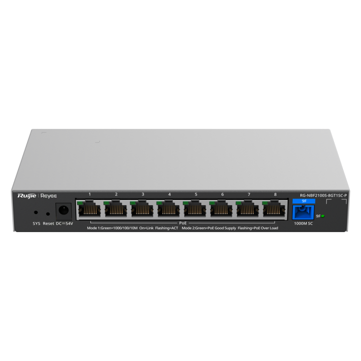 REYEE RG-NBF2100S-8GT1SC-P Managed Gigabit PoE+ Switch