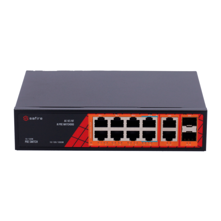 SAFIRE SF-SW1208HIPOE-GF-120 Managed Gigabit PoE Switch