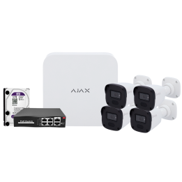 MARCA BLANCA AJ-NVRKIT108B-2 2MP Wi-Fi NVR Kit with Bullet Camera and IR Night Vision