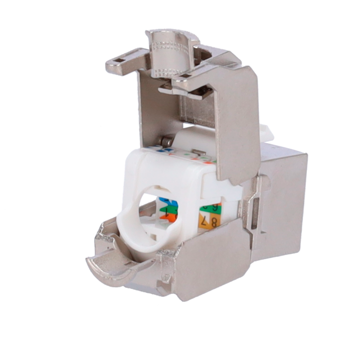 MARCA BLANCA KS6A-FTP-TL180 Conector FTP Macho Cat6a RJ45 - Enchufe Modular Blindado para Cables de Red