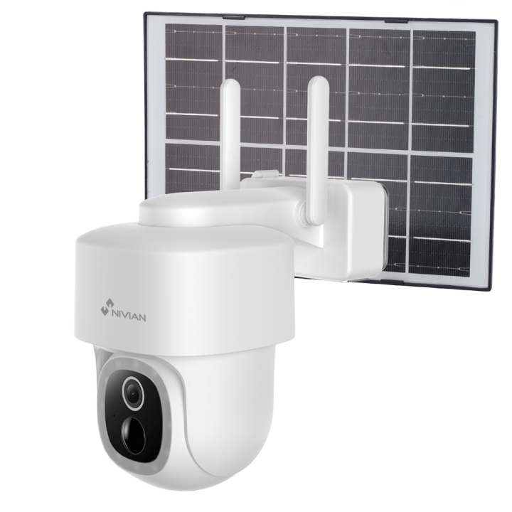 NVS-IPC-08S-BATSOLAR-L NIVIAN RETAIL 3MP PTZ IP Camera with Solar Panel