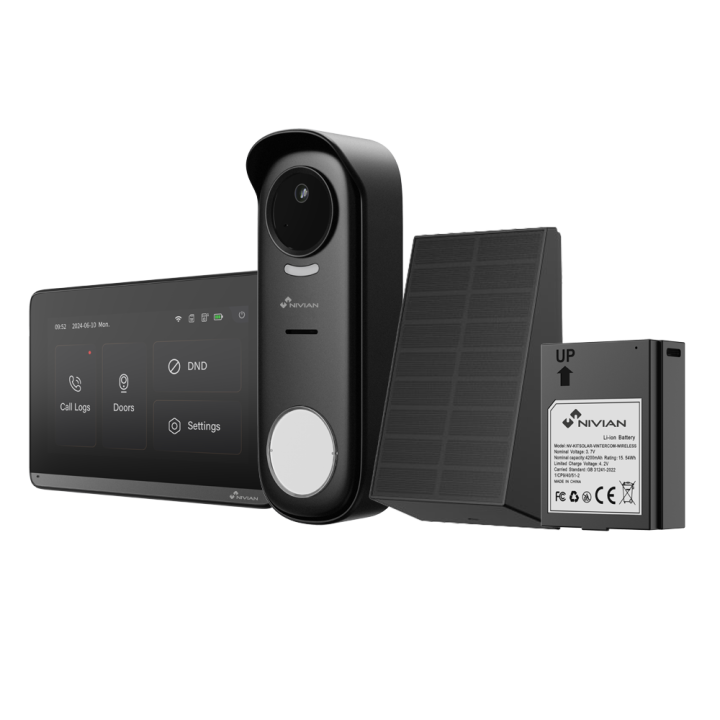 NVS-VIDEOINTERCOM-WIRELESS-SOLAR NIVIAN RETAIL Wireless Solar Video Intercom