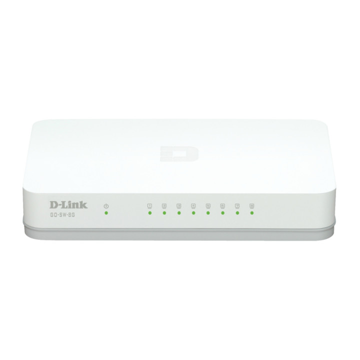 D-Link GO-SW-8G/E Unmanaged Gigabit Ethernet Switch, 8-Port, White