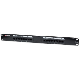 Intellinet 513548 Cat5e UTP 16-Port Patch Panel, 1U, Black