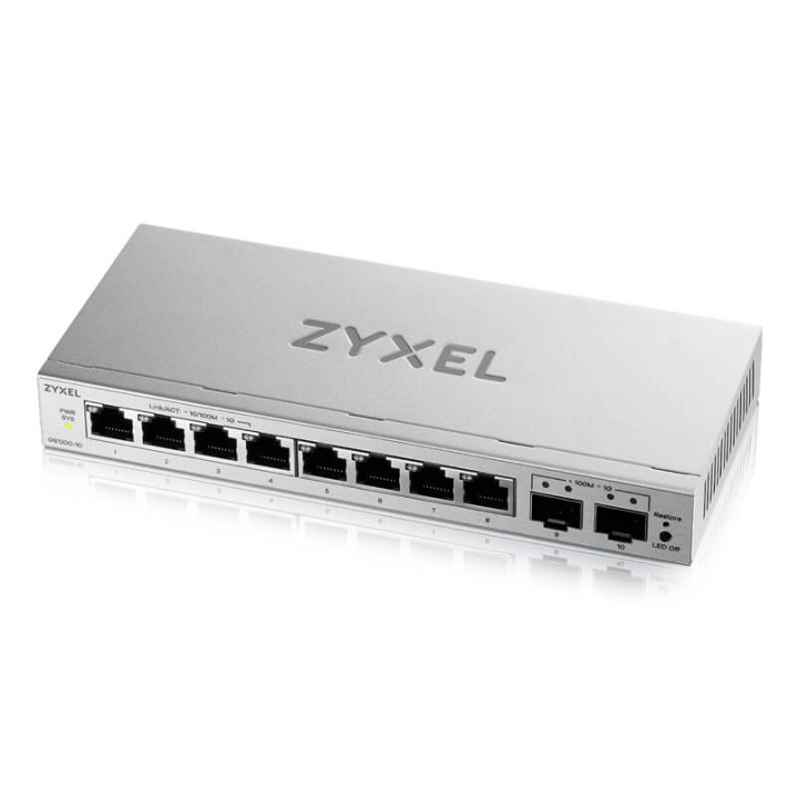 ZyXEL GS1200-10V3-EU0101F Managed L2 Gigabit Ethernet Switch 10-Port Desktop Grey