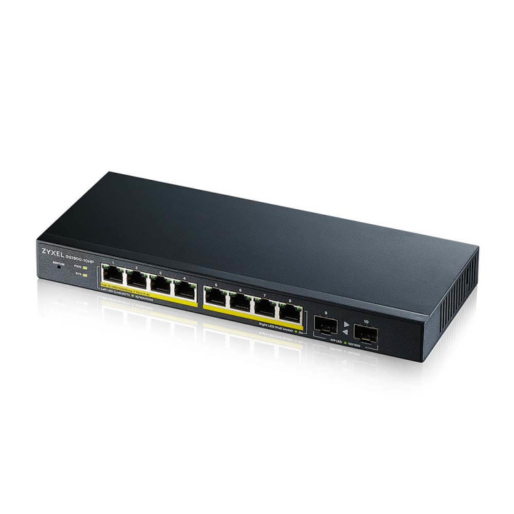 ZyXEL GS1900-10HP-EU0102F 8-портовый PoE коммутатор 70 Вт