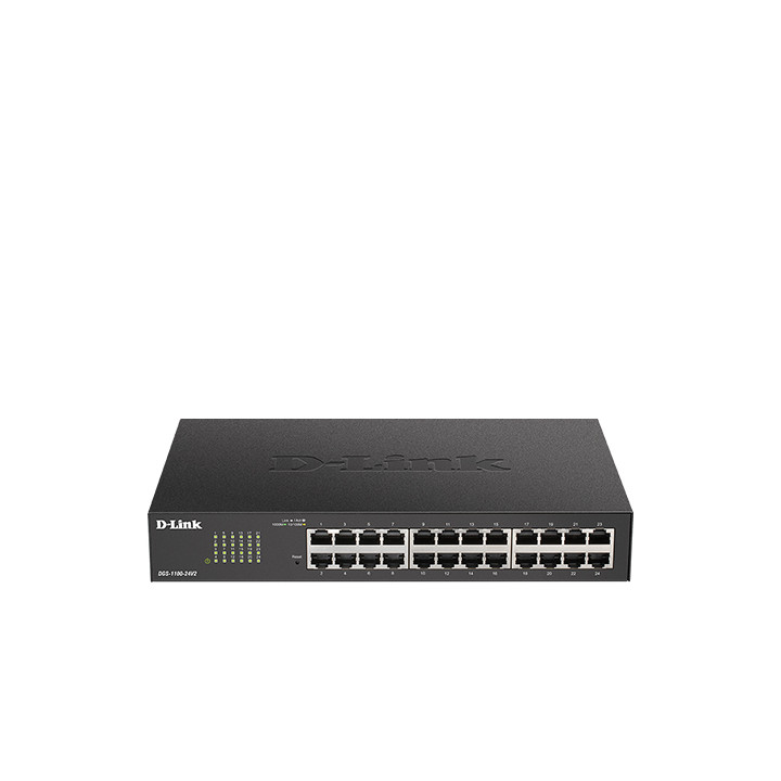 D-Link DGS-1100-24V2 Managed Gigabit Ethernet Switch, 24-Port, 1U Rackmount, Black