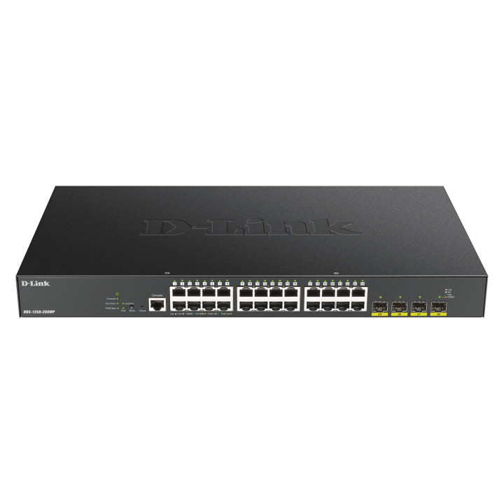 D-Link DGS-1250-28XMP/E Smart Managed PoE+ Switch, 28-Port, 4x 10G Uplink, 370W