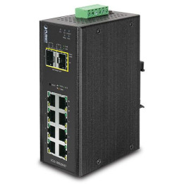 PLANET IGS-10020MT IP30 Industrial L2+/L4 8-Port 1000T + 2-Port 1G/2.5G SFP Full Managed Switch (-40 to 75°C, Dual Redundant Pow