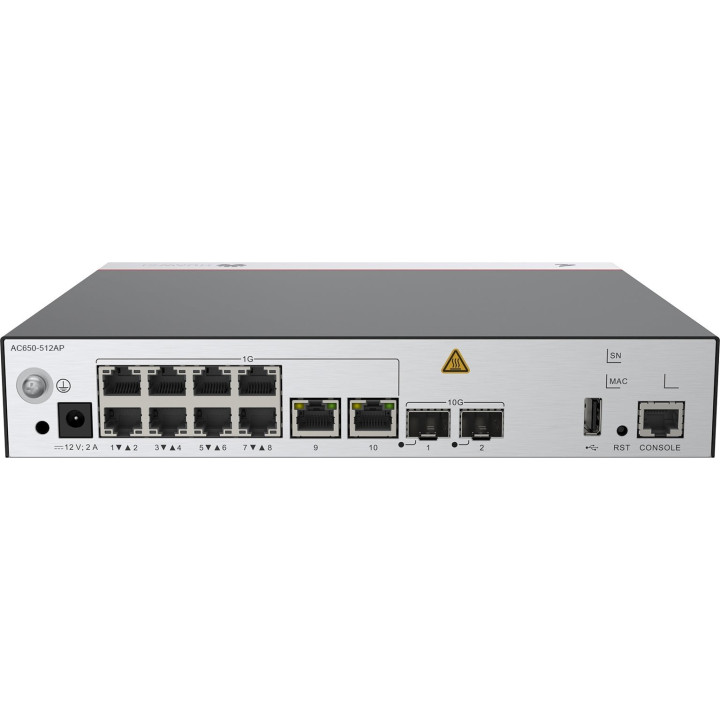 Huawei AC650-512AP Wireless Controller, 10 GE + 2 SFP+ Ports, AC/DC Adapter