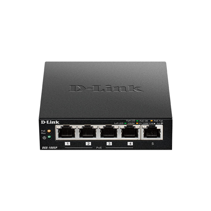 D-Link DGS-1005P/E 5-Port Gigabit PoE+ Switch (60W)