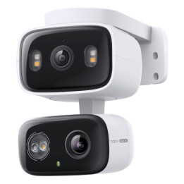 TP-Link Tapo C246D Caméra de sécurité panoramique/inclinaison à double objectif 3 MP, 2304 x 1296, vision nocturne, audio bidire
