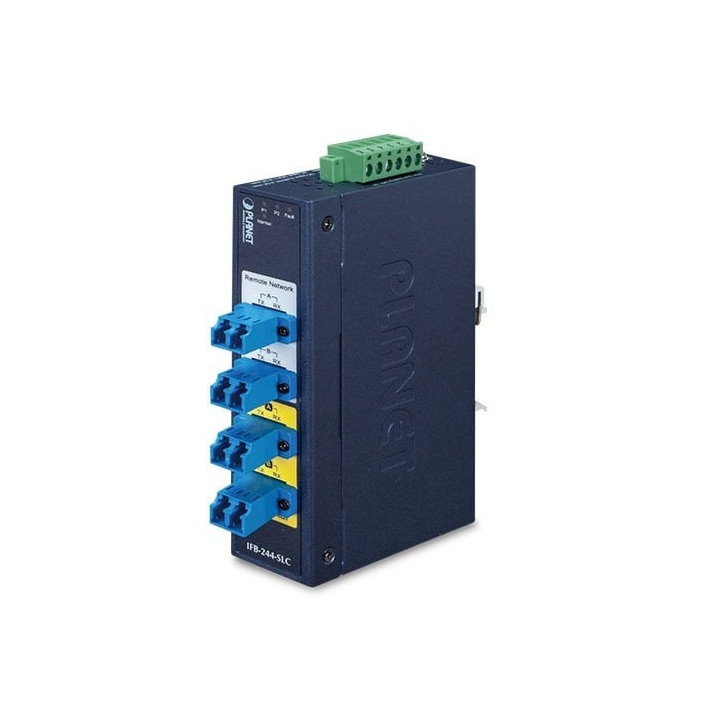 PLANET IFB-244-SLC Industrial 2-Channel Optical Fiber Bypass Switch with 4x LC Single Mode (-40~75°C, Dual 9~48V DC/24V AC)